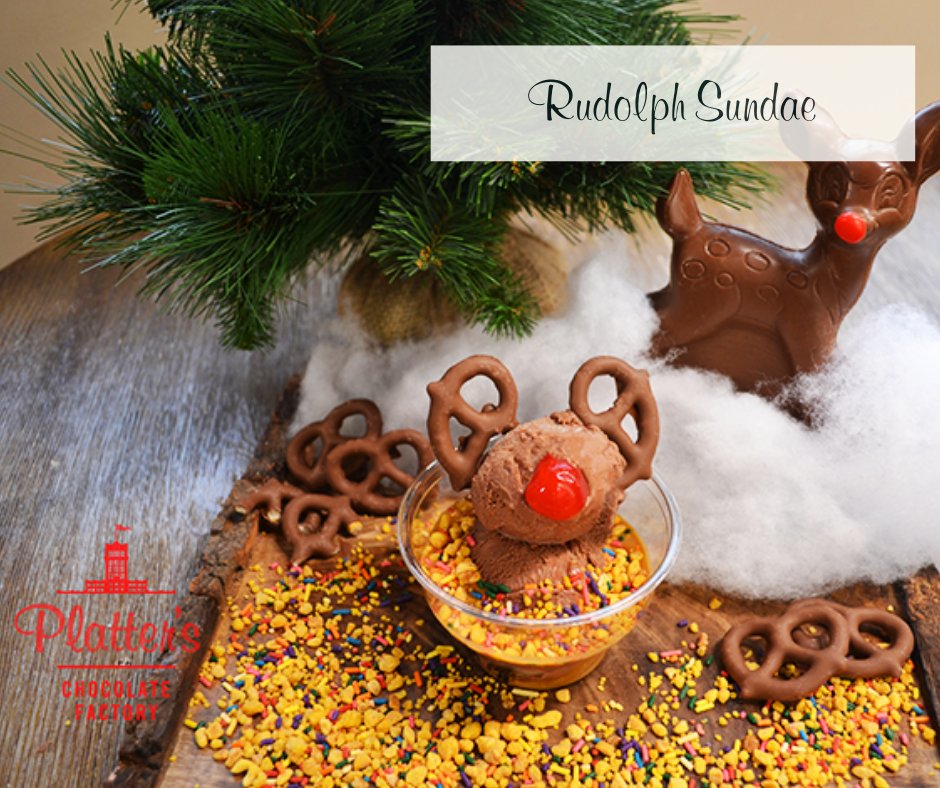 Platter's Café December Special Rudolph Sundae